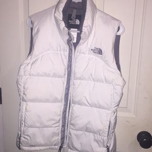 The North Face white goose down vest